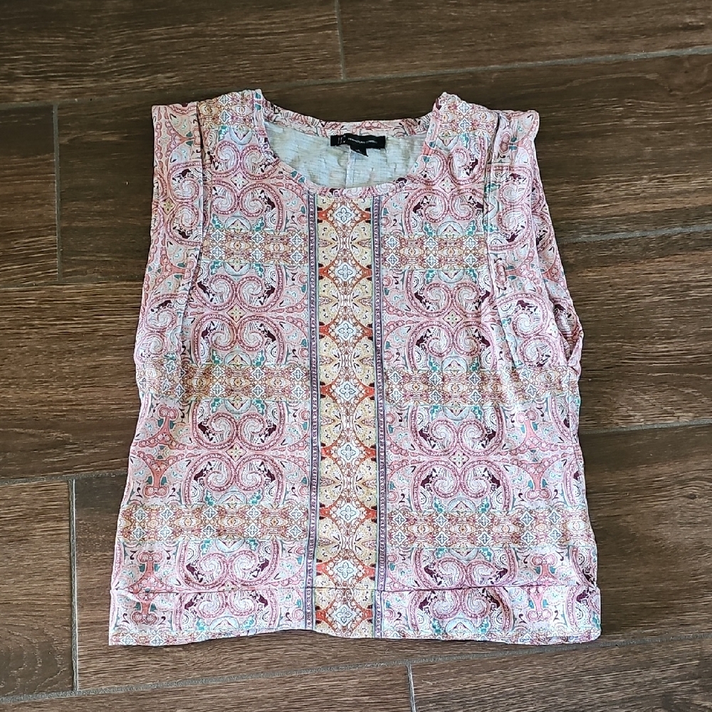 INC PAISLEY TOP L SZ M